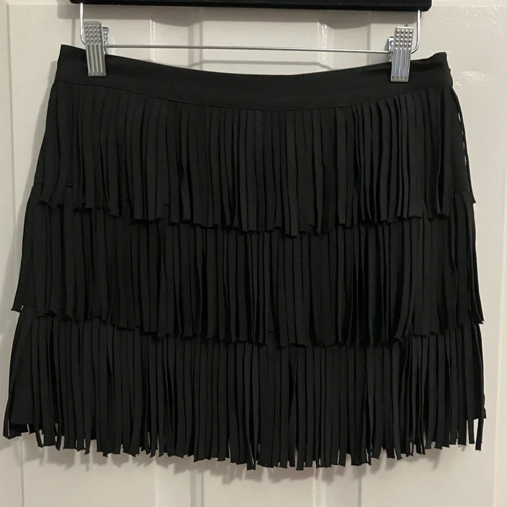 Forever 21- black fringe mini skirt
